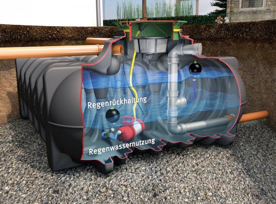 Flachtank Platin Retentionszisterne Plus von Schütter-Behälter